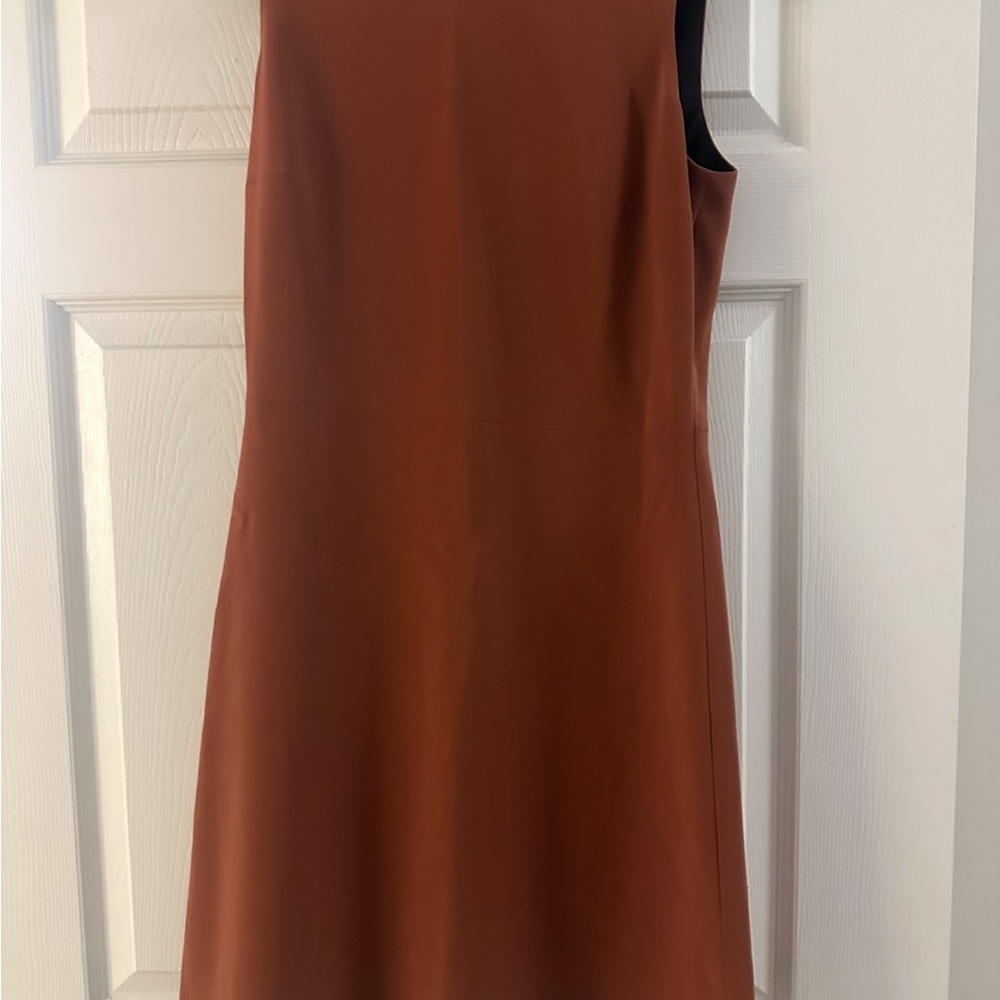 Theory Terracotta mini dress and matching blazer